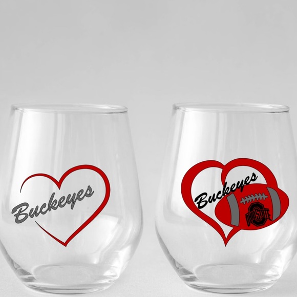 Ohio State Stemless Wine Glasses - Picture 3 of 4